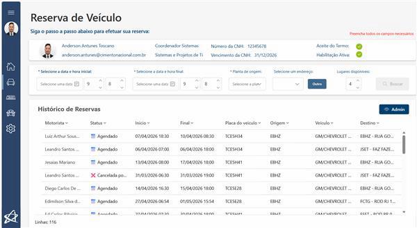 Sistema de Reserva de Veículo